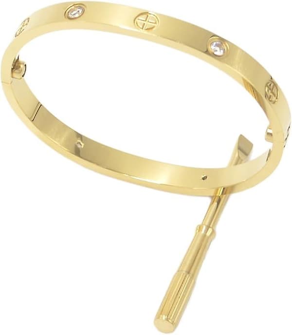 Guldbelagt Rustfrit Stål Simpel Stil Kærlighed Armbånd Til Kvinder Mengold