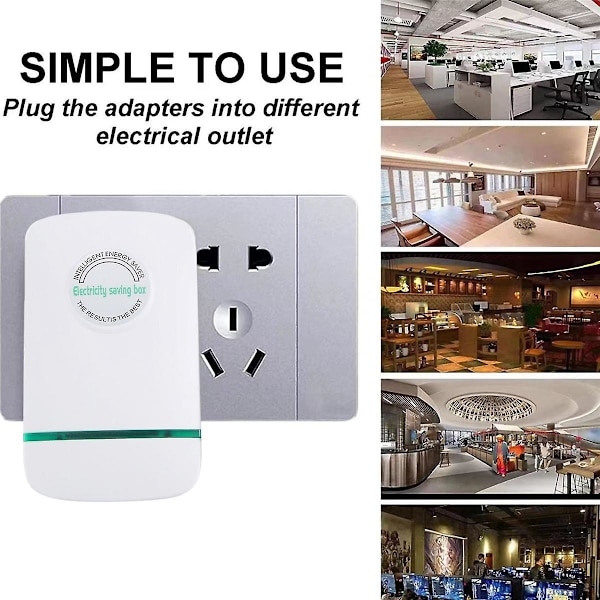 2 stk 90v-250v Stop Watt Energibesparende Enhet Strømsparende Enhet For Hjem Kontor Marked Med EU-Plugg