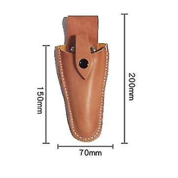 Beskærningssaks Læderetui Læder Håndbeskærningssaks Have Tang Beskæringsstativ Med Snap Spænde, Beskærningssaks Holster 1 Stykke Brun Zinuo Bout