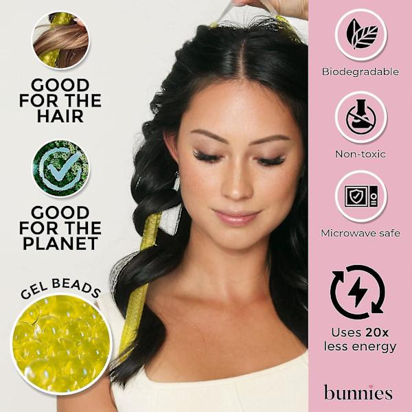 Hair Gelcurler Express Curl Kit - Snabbverkande låg värme hår curler för vackra skada fria lockar - Långt hår wrap curler - Alternativ till Heatless C