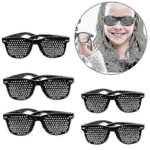 5-pak Pinhole Briller Til Forbedring af Syn Unisex Synsstyrkende Pinhole Briller - God