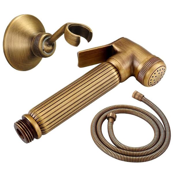Håndholdt bidetsett i messing med dusjhode og bidet-kran