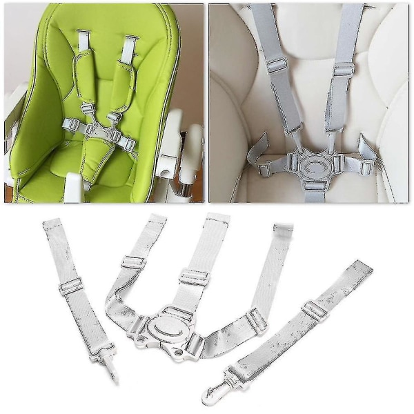 Babystol Sikkerhetsbelte Universal 5-punkts Sele Høy Stolseter For Barnevogn Vogn Buggy Barn Barn Trille Barn Spisebordstol