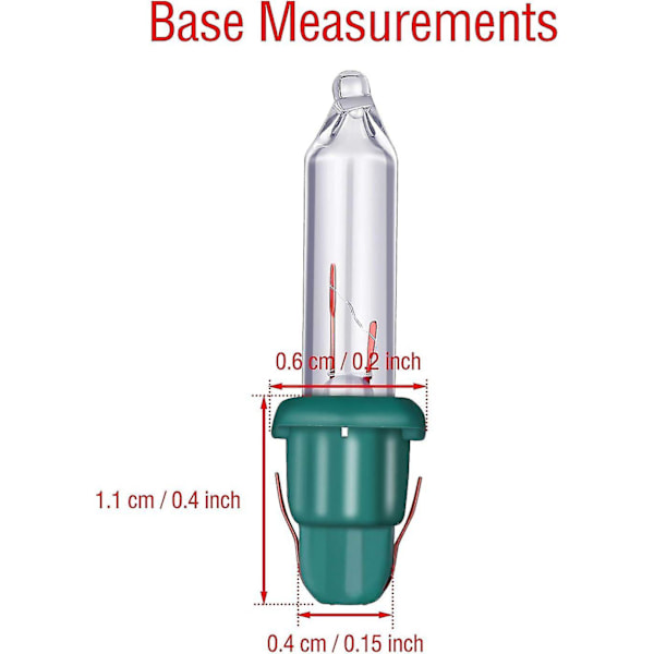 Julelysutskiftning Mini Lyspærer Glødelys 2,5 V Mini Glasslys Med Sokkel, 0,17 Ampere, 0,425 Watt Tw