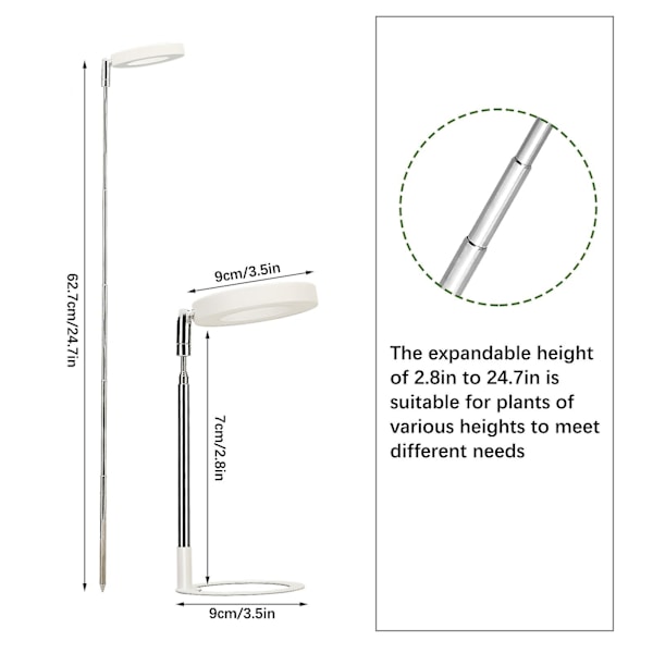 Vekstlys for innendørs planter, fullspektrums LED Halo plantelys for innendørs plantevekst, 1 stk