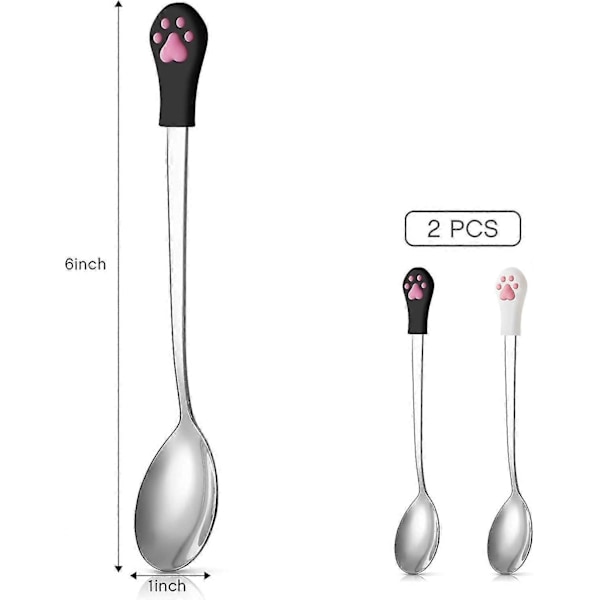 2 stk. Hundekatte Ske Hundefoder Ske Rustfrit Stål Hundefoder Ske Katteklo Ske Dyretilbehør-15*4cm