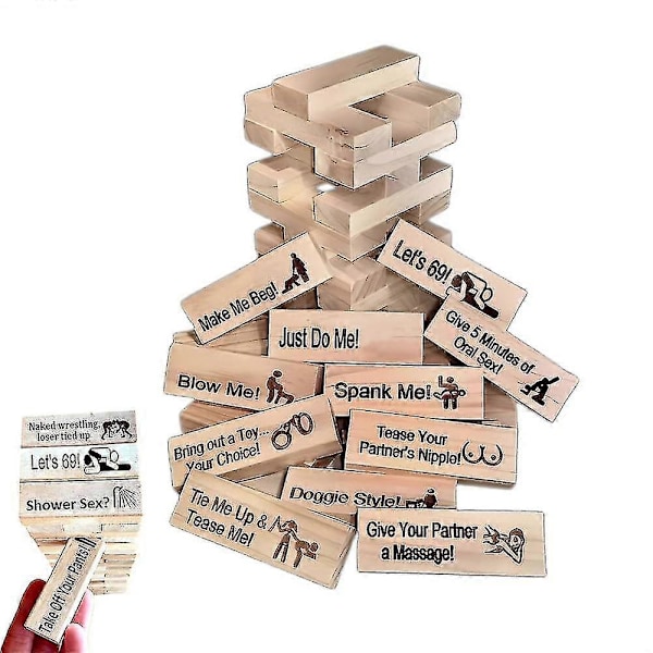 Super Naughty Block Tower-spel, Valentinsdag Tumbling Tower Staplingsblockspel, Paraktiviteter Dejtkvällsideér, För Vuxna Nattfest Spelpresent