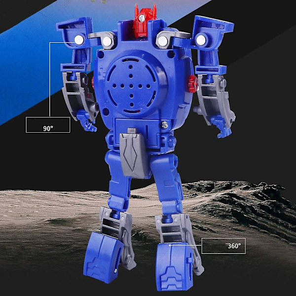 Kreativ robottransformer barnklocka, stor digital klocka för pojkar 2-14 år, blå