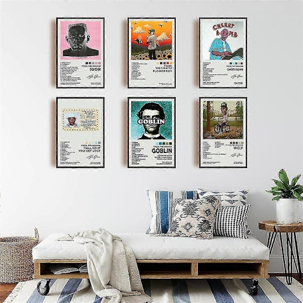 6 stk./sæt Tyler The Creator Album Cover Plakater Rapper Plakater Sæt Til Hjemmevæg Dekoration Gaver Uindrammet