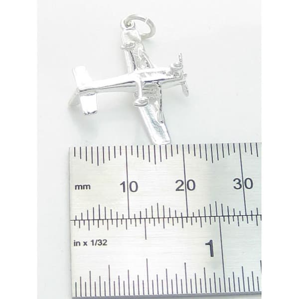 Lätt Flygplan Flygplan Sterling Silver Berlock .925 X 1 Plans Berlocker