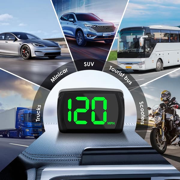 Digital GPS-speedometer, Head-up Display, Realtids-speedometer til biler, USB Plug & Play, lastbiler, SUV'er og motorcykler