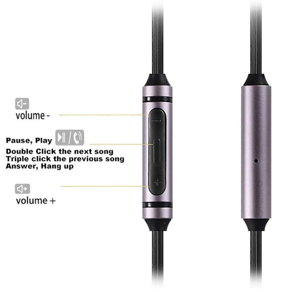 Sennheiser Momentum -kuulokkeiden korvaava äänikaapeli, punottu kaapeli mikrofonilla, 3,5 mm - 2,5 mm