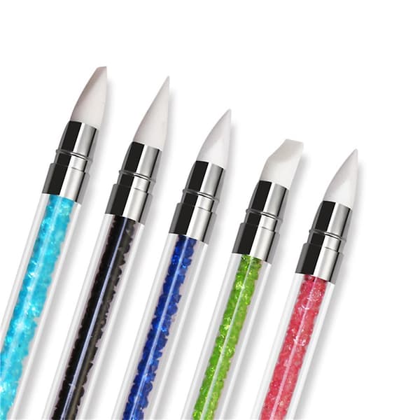 2 stk. Neglekunst Dobbeltsidet Silikonpen - Sort Silikonprægnings Penmakeup