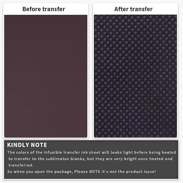 Svarta Infuserbara Transferbläcksark, 10 st 12x12 tum Solid Plain Color Förtryckta Sublimeringspapper
