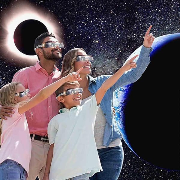 6 stk. solformørkelsesbriller til børn og voksne, sikre til direkte sol, 100 % nye