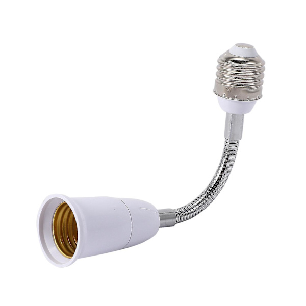 LED-lamphållare, flexibel adapter, E27 till E27, 20 cm lång, flexibel förlängning