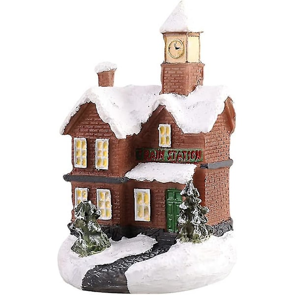 Miniatyr Retro med Belysning Julenlandsby Juledekorasjon Hy
