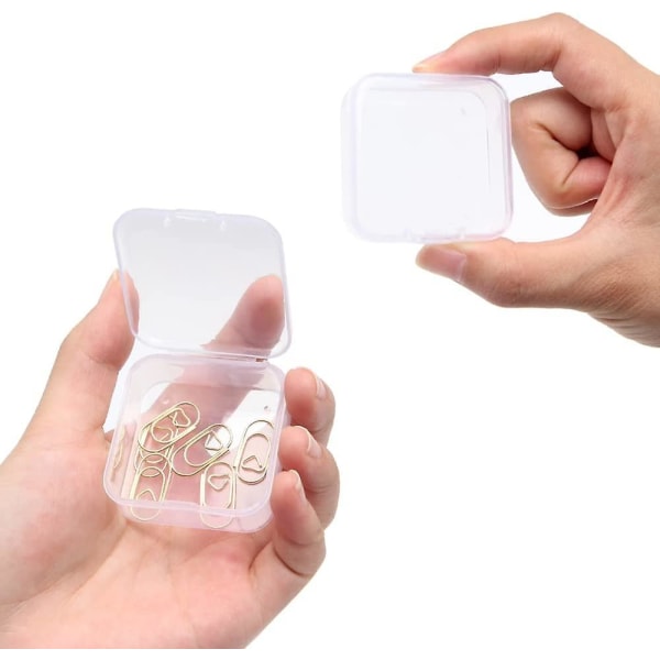 20 st små genomskinliga plastboxar med fyrkantigt lock, små genomskinliga plastbehållare för pärlor, smycken, piller