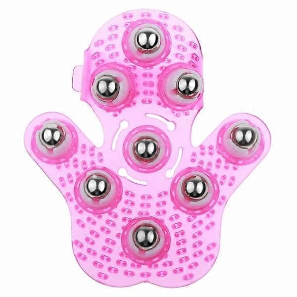2 st massagehandskar för kroppen, handformad massagevalsboll (rosa)