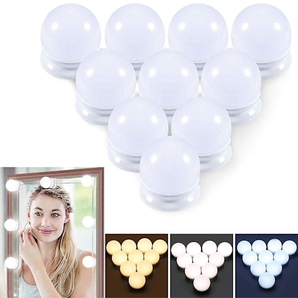 Hollywood-peili 12 LED-lampullaa, 3 väritilaa (vain lamput)