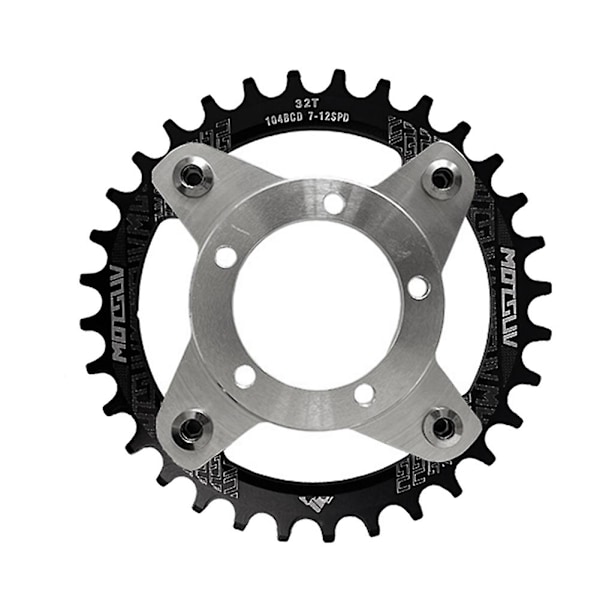 E-Cykel Vevarm 104BCD 32T Kedjekrans Adapter Kit för Mid Drive Motor BBS01 BBS02 Cykelkonverteringsdelar Svart