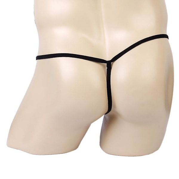 7x Svart Sexig Herr G-string Trosa Med Guld Plast Ring Underkläder