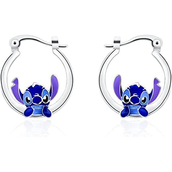Ohana betyder familj Stitch örhängen, Stitch Hoop örhängen, Stitch julörhängen smycken för flickor kvinnor