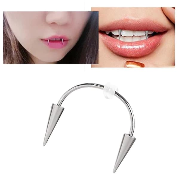 Vampyrsmil Leppe Tiger Tenner Negl Spiker Kroppspiercing i Rustfritt Stål 1,0 mm