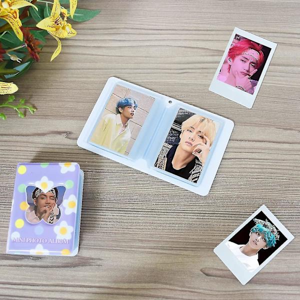 Ubiuo 3 tuuman mini-valokuva-albumi Kpop-valokuvien kansite, Kpop-valokuvien kansite, Perhonen-valokuvien kansite, käyntikorttien kansite 40 taskua (b