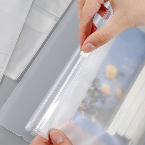 12 st A6-pärmfickor Transparent PVC 6-håls Pärmfickor Zip Folder Plast Pengar Budget Kuvert