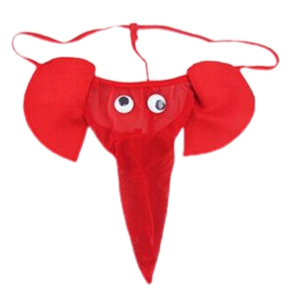 Herrunderkläder G-string med tecknad elefant, andningsbar T-back för män