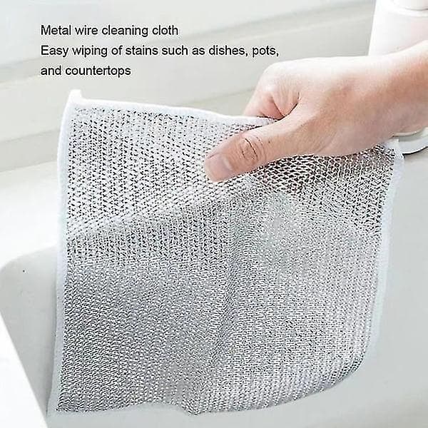 20 stk Grå Multifunksjonelle Metalliske Tråd Oppvaskkluter Premium Nylon