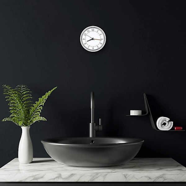 Mini Brusklok Vandafvisende Ip24 Vægur Sugkop Badeværelsesklok Akryl Face Suction Clock (haoyi