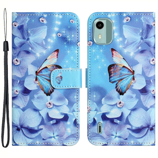 For Nokia C12 4G/C12 Pro/C12 Plus Stående Läder Plånboksfodral 3D Mönster Tryck Telefonfodral