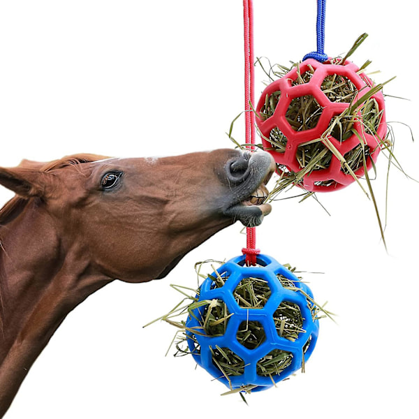 2-pack hästgodisboll leksaksboll, boll hängande utfodring leksak för får hästmatare och lindra str