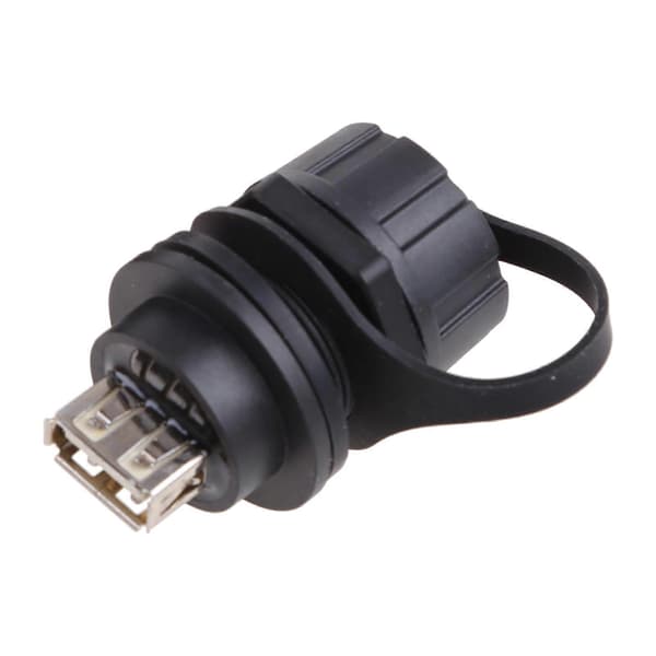 USB 2.0 Hunn Panel Pass Connector Mount Socket Plugg Vanntett IP67 Med Hette