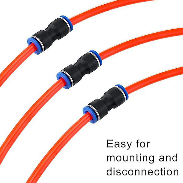 49 st pneumatiska kopplingar Pza/pu/pe vattenrör rörkopplingar 8mm plastslang snabbfästen Tee
