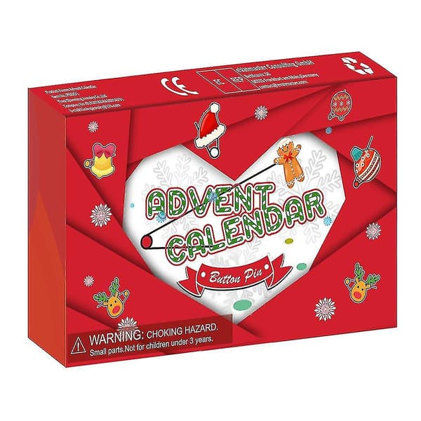 Julekalender med 24 Brocher, Blind Box Pins til Børn
