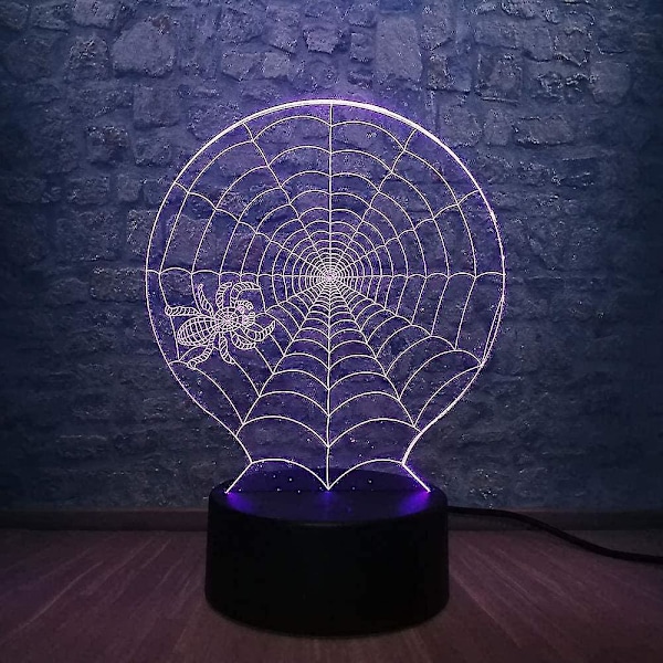 Kreativt djur stor mage spindel Halloween skräck scen färgförändrande bord kreativ atmosfär 3d nattlampa barn sovljus stämningsljus
