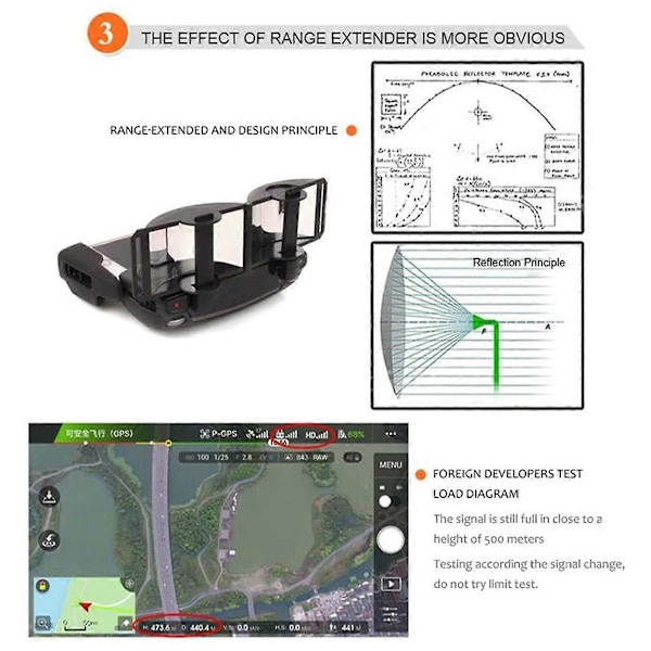 til Mini/2/Air/Spark Rækkeviddeforlænger Signalforstærker 5.8Ghz Fjernbetjening Multifunktionel Praktisk