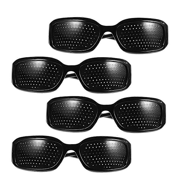 4-pack Nålhålsglasögon med hel ram, skyddsglasögon (Svart)