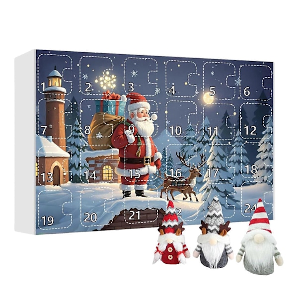 Tomte-Adventskalender 2024 2024 Jultomte-Adventskalender Med Samlarobjekt Tomte Plyschdocka Leksak 24 Dagar Jul Adventskalender Jul G