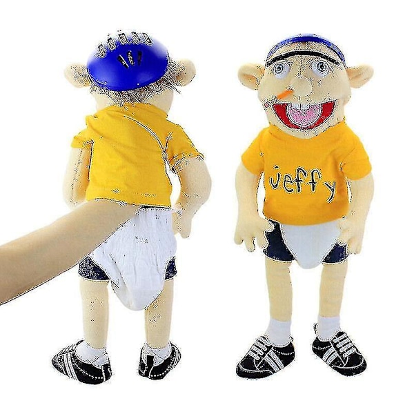 58cm Jeffy Plyschleksak Jeffy Hatt Handdocka Spel Fylld Dock Barnpresenter-r