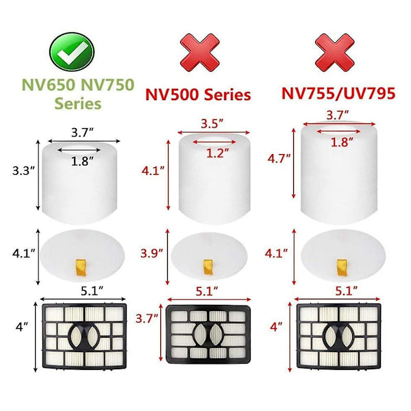 Suodattimen Vaihto-osat Rotator-Imurille - NV650 NV651 NV652 NV750 NV751 NV752