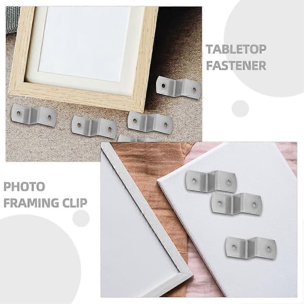 50 st Z-formade bildramsfästen Offset Canvas Clips Bordsskiva Bildinramningsfästen