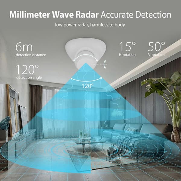 Smart Human Presence Sensor 24G Radardeteksjon Høy Sensitivitet Menneskekroppsdetektor for ZigBee