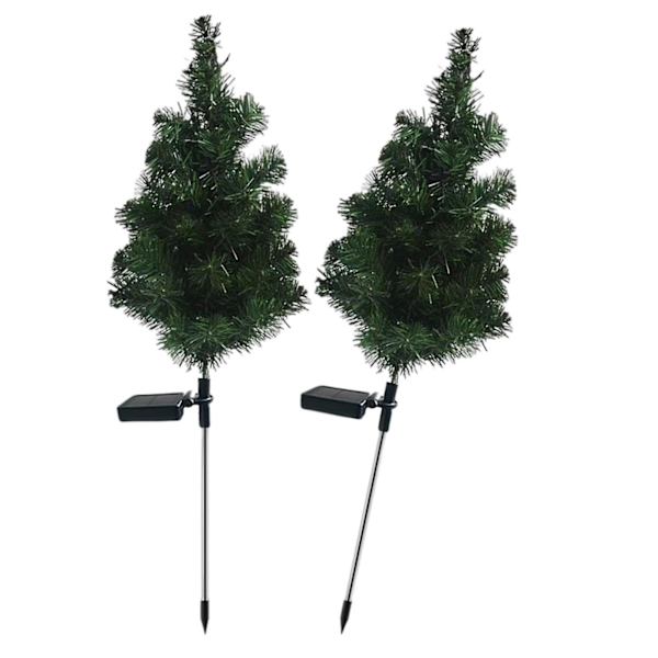 2x Solcelled Juletrær Hage Lys For Patio Plen Dekorasjon