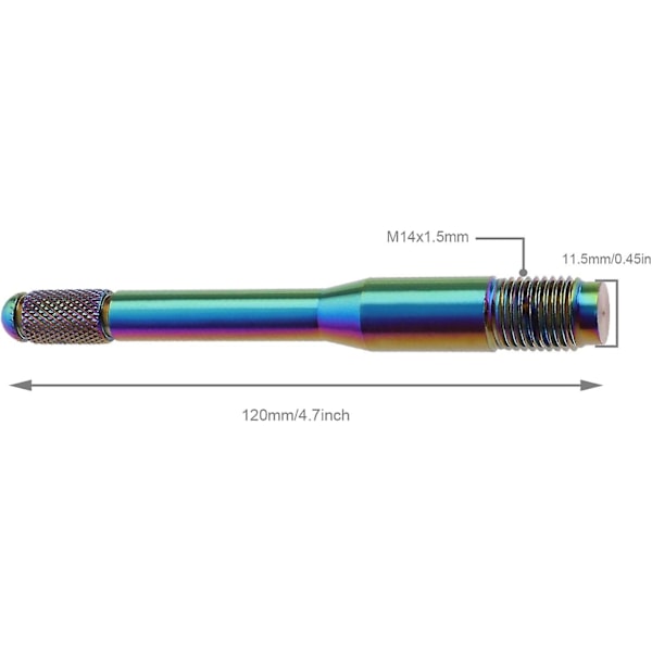 2024, M14 x 1,5 mm hjulinställningsstift för de flesta bilar i rostfritt stål, verktyg för bilmekaniker, flerfärgad