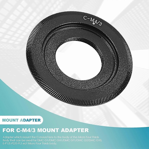 C-mount objektiv - Micro Four Thirds (för) kamerahus stöd Objektivadapter C - / 3
