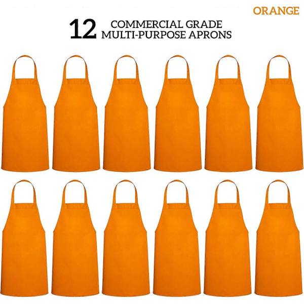 2025 Senaste Modell 12-pack Haklappsförkläde - Unisex Förkläde Bulk Maskintvättbart för